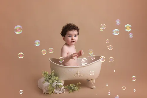 Séance photo enfant colorée près de Le Mans – style sirène